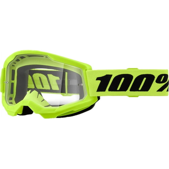 100-Percent Strata 2 Junior Goggles (One Size Fits Most, Neon Yellow / Clear Lens)