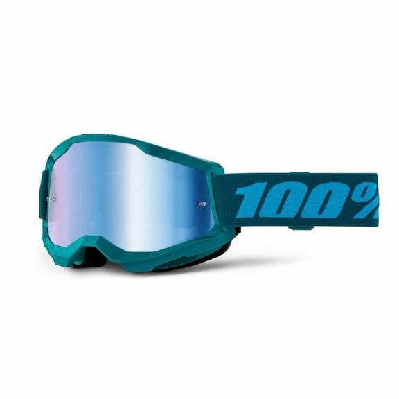 100% Strata 2 Stone Goggles (One Size Fits Most, Stone / Mirror Blue Lens)