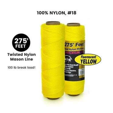 100 Percent Twisted Nylon Mason Line - Fluorescent Yellow