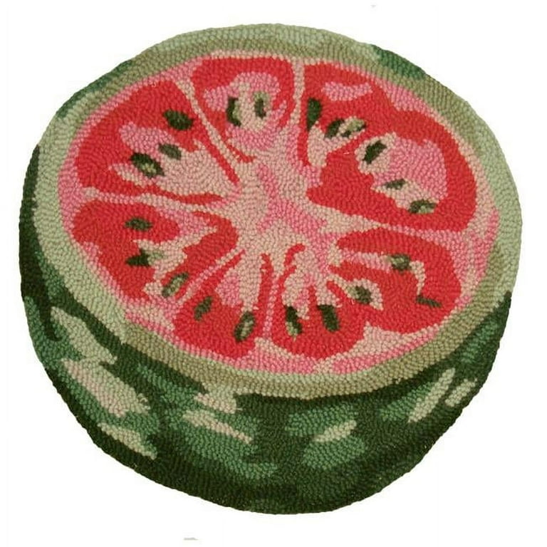 100 Percent Wool Hand Hooked Chair Pad Watermelon Walmart