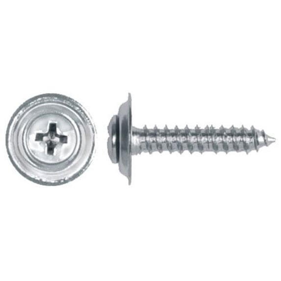 100 Phillips Oval Head 8 x 1" Chrome Sems Screws
