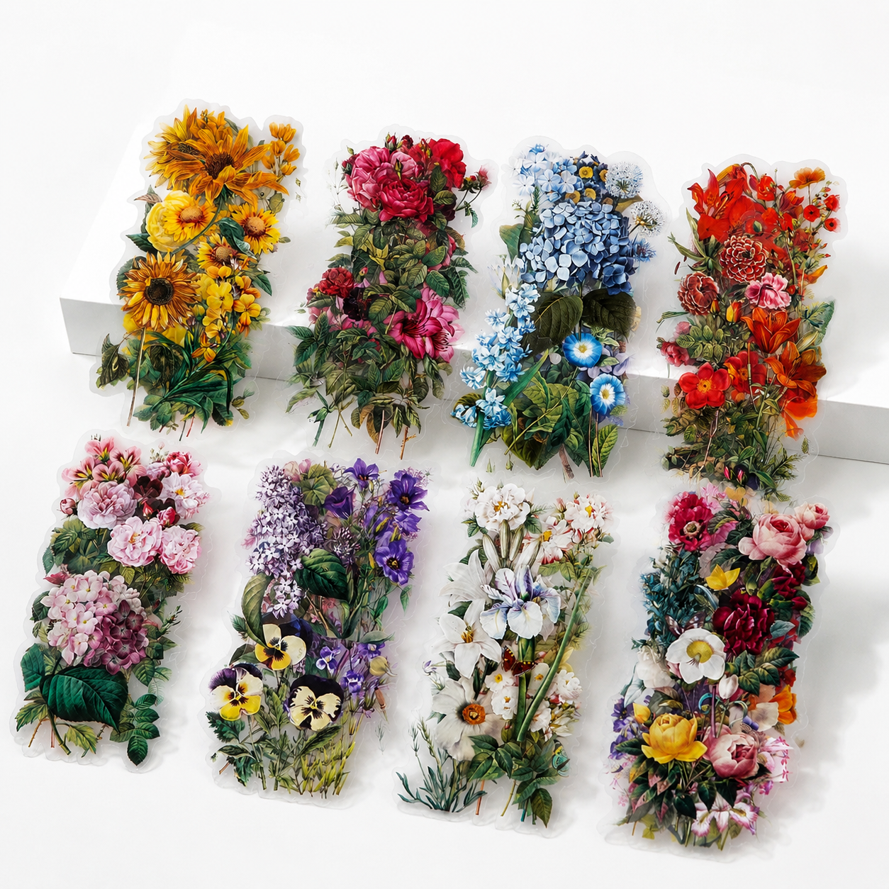 Folwer Sticker 100 Piece 3.4 Inch Vintage Botanical Flower Waterproof Sticker Set ...