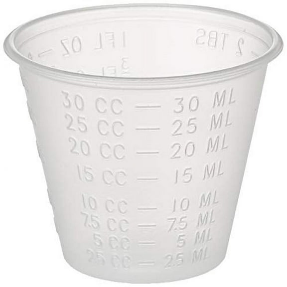 100-Piece 30ml Plastic Measuring Cups - Thickened Food Grade Disposable Portion Cups for Cooking & Baking