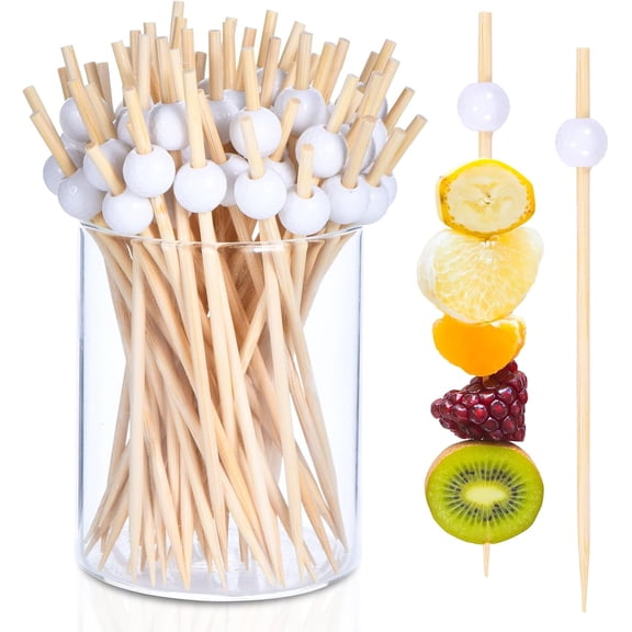 100 Piece 4.7 Inch Golf Bamboo Cocktail Pick Appetizer Fruit Skewer