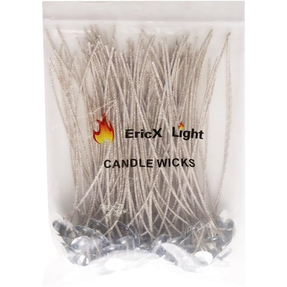 100 Piece 8 inch Soy Wax Candle Wick, Cotton and Paper Interwoven core, Large, for Candle Making, Candle DIY
