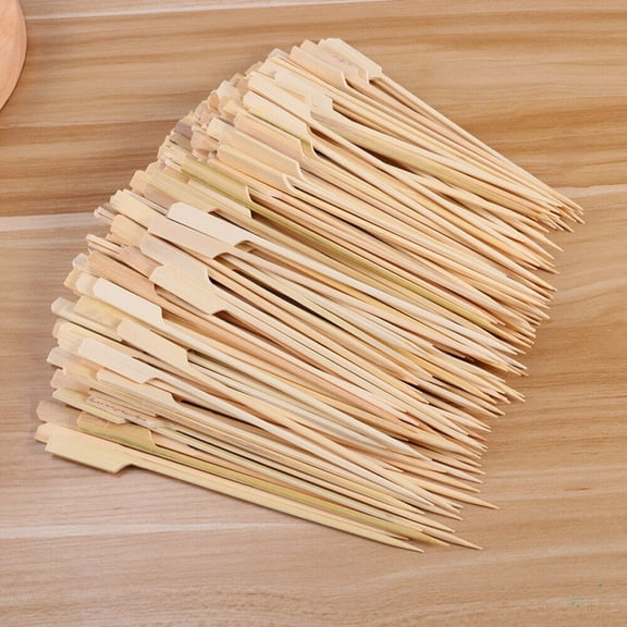 100-Piece Bamboo Skewers, 6-inch Barbecue Sticks for Fruit Platter, Appetizers, and Grilling, Sustainable Heavy-Duty Wood Tools for Parties