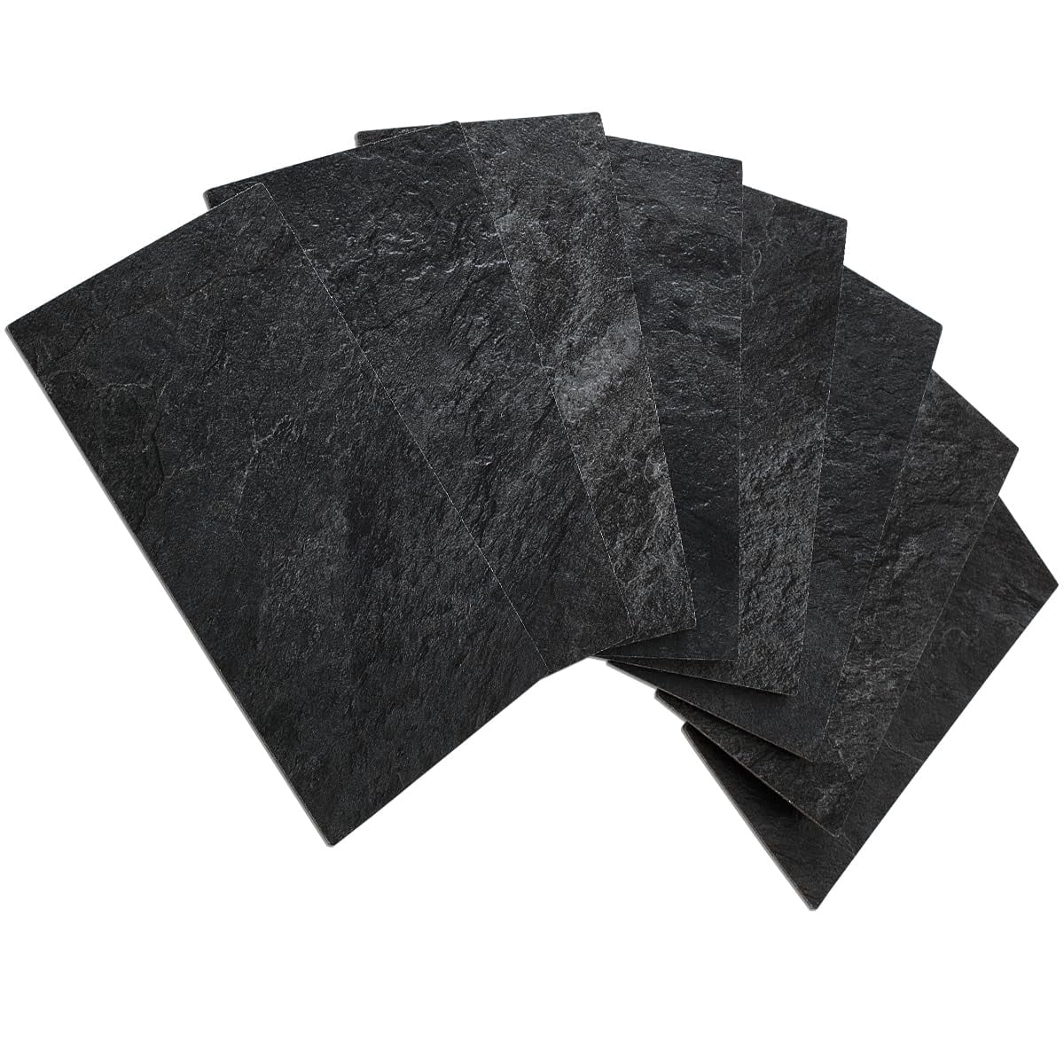 100 Piece Black Slate Peel And Stick Backsplash Wall Tiles  3" X 6" Pvc Faux Stone On For Kitchen Bathroom Laundry Room Camper Fireplace