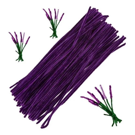 100-Piece Colored Chenille Stems, 30x0.6cm, Fluffy Pipe Cleaners for Handmade Artificial Flowers, Arts and Crafts