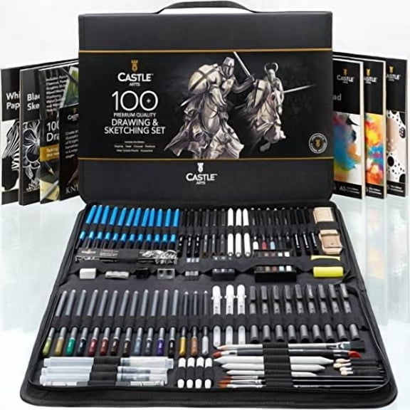 100 Piece Drawing & Sketching Set | Graphite, Charcoal, Pastel, Metallic Pencils + More for Professional and Adult Artists$$Art & Craft