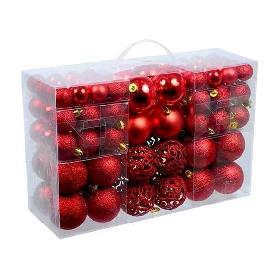 100-Piece Electroplated Christmas Ornament Set | Shiny Holiday Tree Decorations with Hanging Hooks | Festive Ball Pendants for Wreaths & Garlands