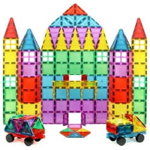 100-Piece Extra Strong Magnetic Tiles Set - Magnets for Kids, 3D Tile Assorted Shapes & Colors, STEM Learning Toys for Ages 3+, Ideal Gift for Creative & Educational Play, Building Blocks