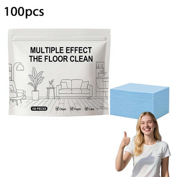100 Piece Floor Cleaning Tablets Multi-Surf-ace, Dissolvable Concentrated Sheets for Hardwood, Tile, Laminate, RV