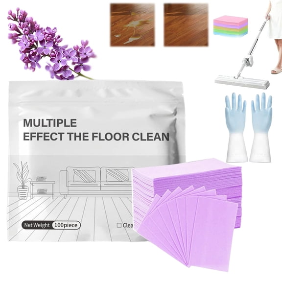 100 Piece Floor Cleaning Tablets Multi-Surface Cleaner, Multiple Effect The Floor Clean for Hardwood Laminate Tile & RV Walls Antibacterial Deodorization Maintenance,Lavender 3Bag