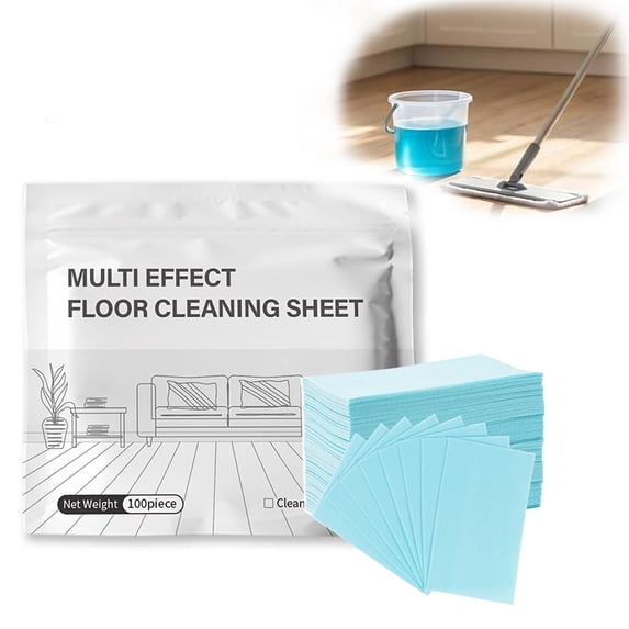 100 Piece Floor Cleaning Tablets Multi-Surface Cleaner, Upgraded Multiple Effect Floor Cleaning Tablets Sheets, Concentrated Cleaner for Hardwood, Tile, Laminate & More