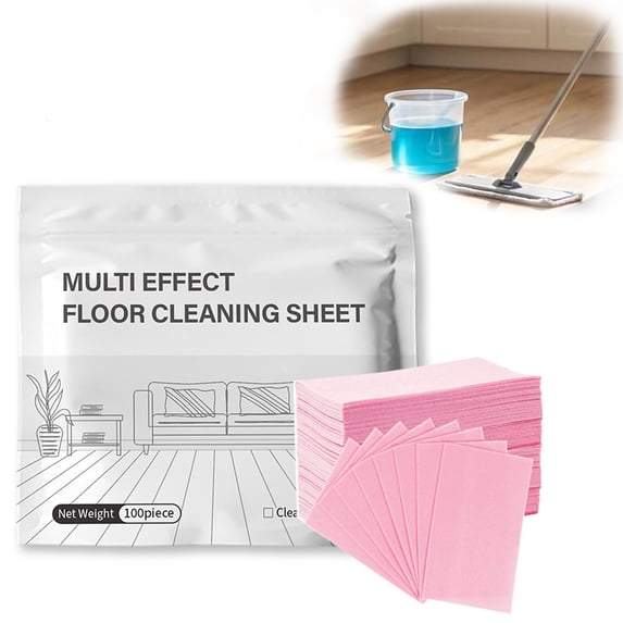 100 Piece Floor Cleaning Tablets Multi-Surface Cleaner, Upgraded Multiple Effect Floor Cleaning Tablets Sheets, Concentrated Cleaner for Hardwood, Tile, Laminate & More