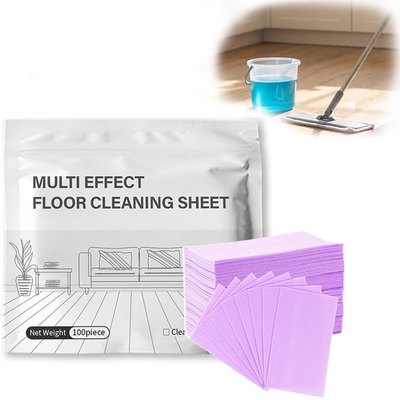 100 Piece Floor Cleaning Tablets Multi-Surface Cleaner, Upgraded Multiple Effect Floor Cleaning Tablets Sheets, Concentrated Cleaner for Hardwood, Tile, Laminate & More