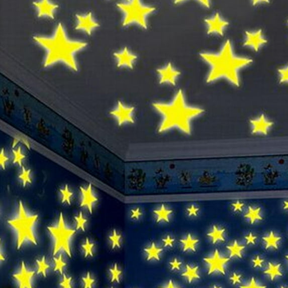 100 Piece Glow In The Dark Star Wall Stickers, Fluorescent Self-Adhesive Stars Decals For Kids Bedroom, 100 Individual Stars For Playful Room Decor, Easy Installation On Bedroom