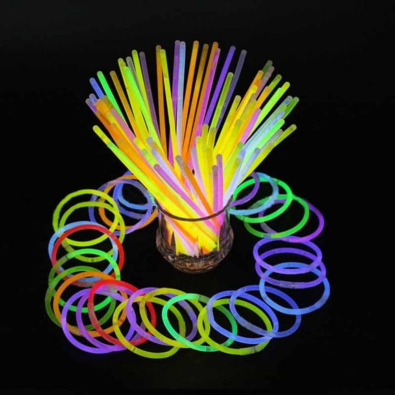 100-Piece Glow Sticks Party Pack - 8-Hour Bright Glow in the Dark Toys with Connectors, Multi-Color Light Sticks for Concerts, Birthdays & Night Events