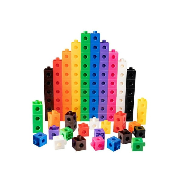 100-Piece Linking Cube BuildingCounting Blocks, Connecting Blocks, Math Link Cubes, Math Manipulatives, Educational Toys for 5 Year Old