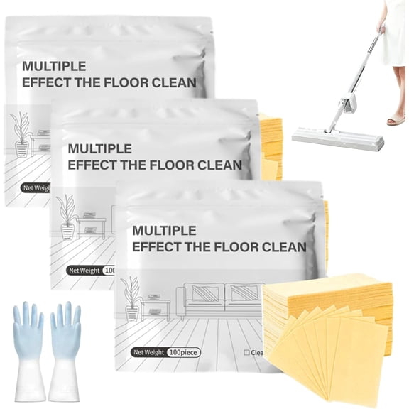 Multi-surface Floor Cleaning Tablets, Multi-surface Floor Cleaning Tablets, Multiple Effect the Floors Clean, Concentrated Cleaner for Hardwood, Tile, Laminate & More (Yellow, 3bags)