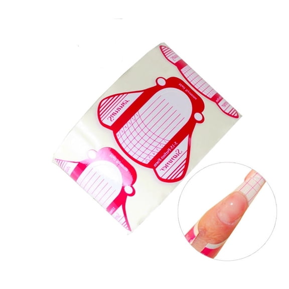 100 Piece Nail Art Extension Forms, French Nail Guide Tips for Acrylic and Gel Nail Extensions, TIKA