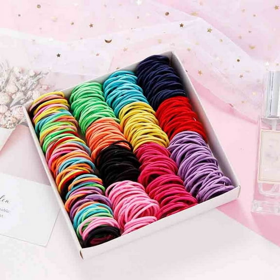 100 Piece Non-Slip Hair Tie Set in Assorted Colors 3cm Nylon Elastics for Fine and Thick Hair