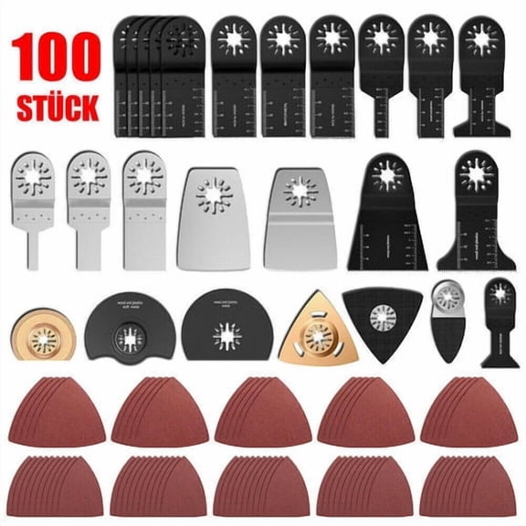 100-Piece Oscillating Saw Blade Kit, Multifunction Tool Accessory Set, Multi-Tool