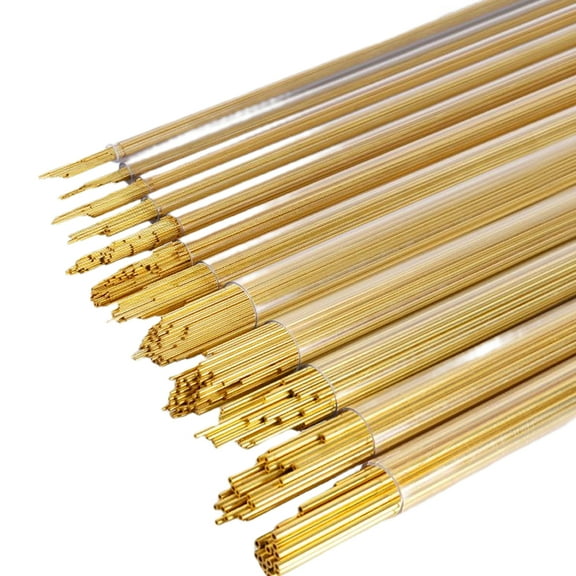 100 Piece Perforated Brass Electrode Tube, 1mm outer diameter, 400mm long seamless round tube