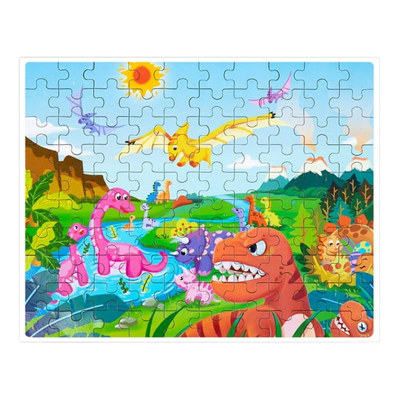 100 Piece Puzzle, Kids Educational Puzzle, Dinosaur And Underwater Animal Scene Puzzle, Engaging Cognitive Development Toy For Children