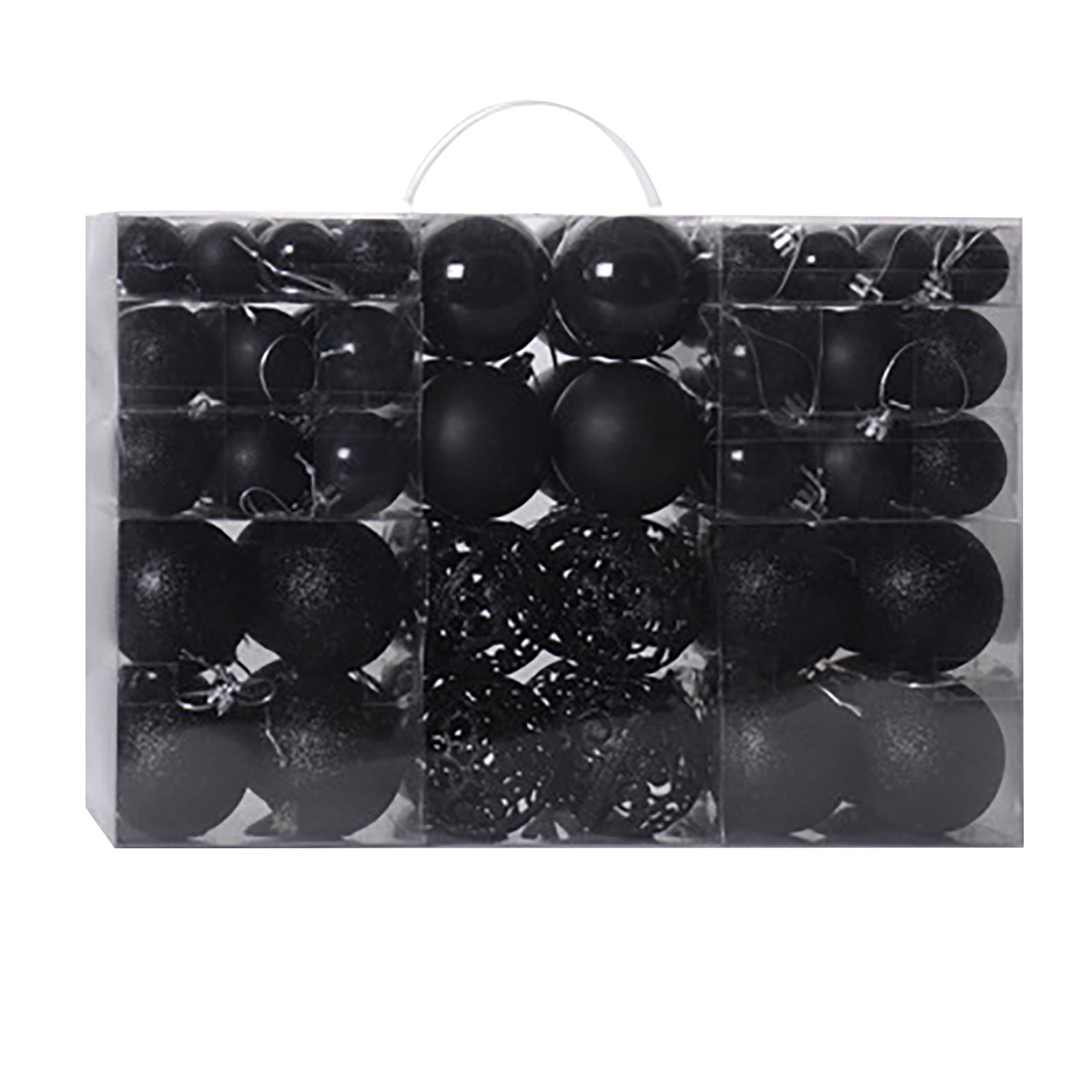 100-Piece Shatterproof Christmas Ball Set, Black, 100-Pack, assorted ...