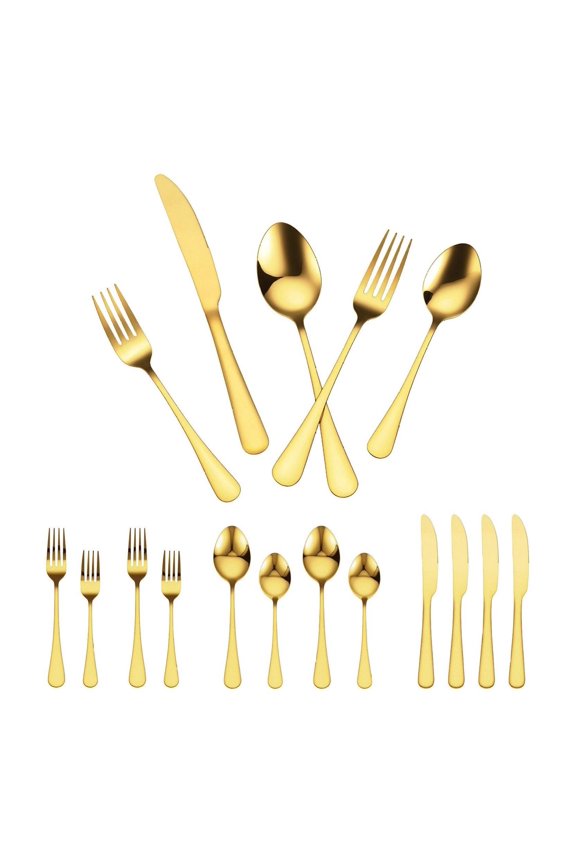 100-Piece Stainless Steel Silverware Set - Flatware Utensils for 20, Mirror Polish, Dishwasher Safe - Dinner Forks, Spoons, Knives - Kitchen Tableware