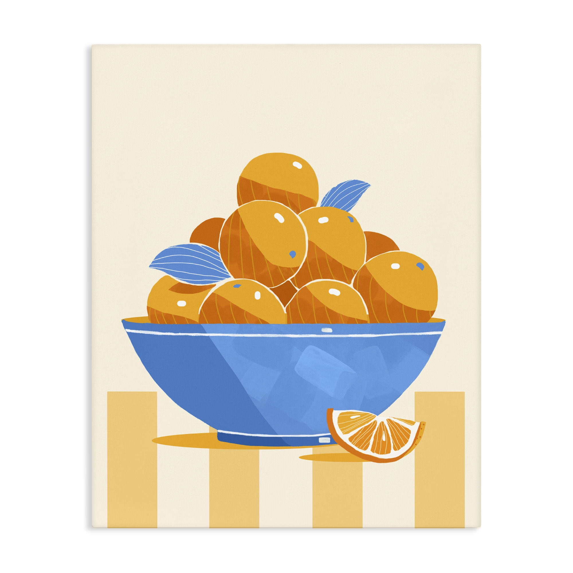 Stupell Industries Orange Citrus Bowl Striped Canvas Wall Art, design by Lucca Sheppard