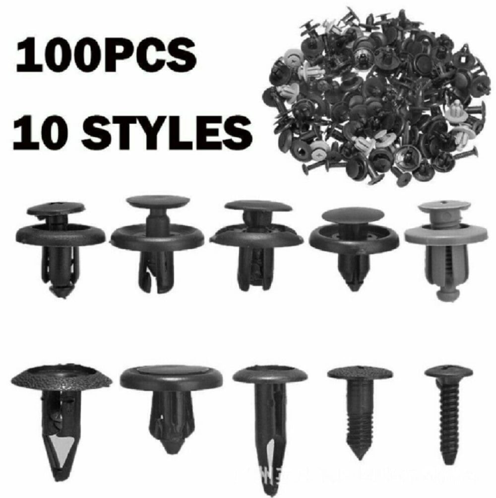 100-Piece Trunk Screw Rivet Set  Durable Plastic Fastener Clips for Car Bumpers & Fenders TIKA