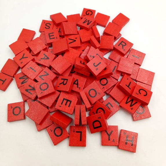 100 Piece Wooden Letter Tiles With Black Letters And Numbers For Crafts Educational Play And Diy Projects, High Quality Light Wood Grain Finish With Clear Screen Printed Letters,