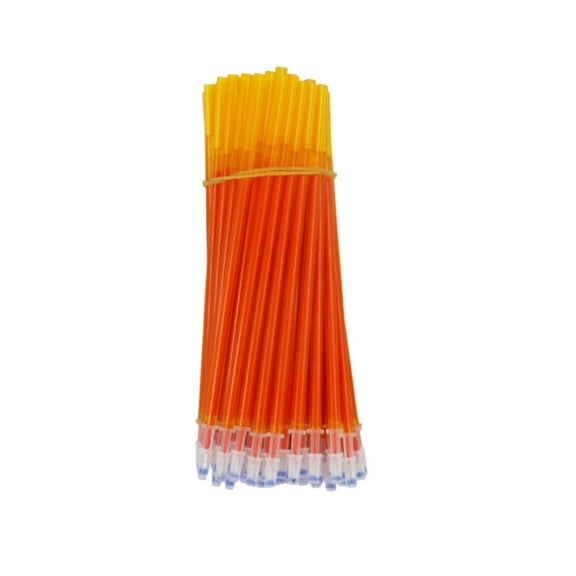 100 Pieces 0.5mm Replacement Gel Erasable Pens Refills Easily Install for Study, Family Portable Accessories Business Gifts Durable Orange