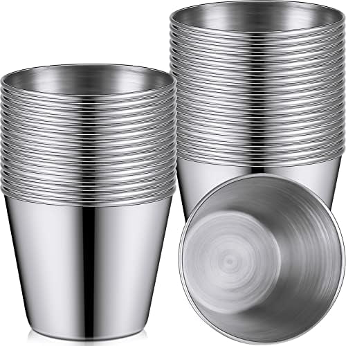 100 Pieces 1.5 oz Metal Ramekins Dipping Sauce Cups Stainless Steel Condiment Cups Small Metal Ramekins for Kitchen Restaurant Camping BBQ Party Seafood$$Home Decor, Kitchen, & Other
