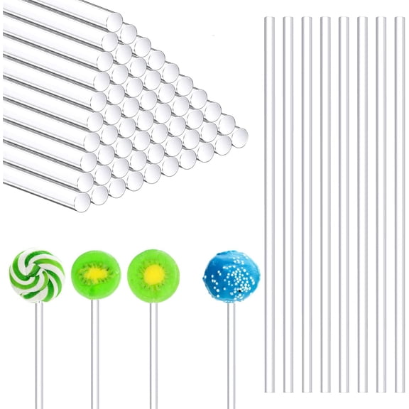 100 Pieces 10 Inch Clear Acrylic Rods for DIY Crafts,Bexikou 1/8 Inch Diameter Acrylic Dowel Rods Round Acrylic Sticks Acrylic Strip for Cake Topper, Wedding and Party Decoration