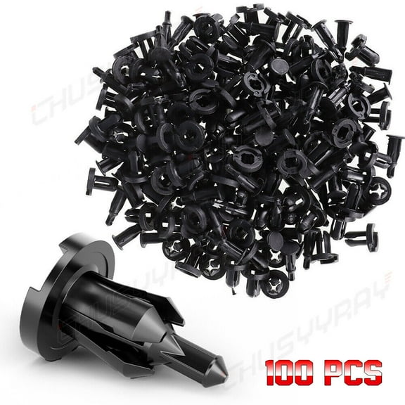 100 Pieces 10mm For Honda Clips Plastic Push Rivet Retainer Fastener Bumper Pin