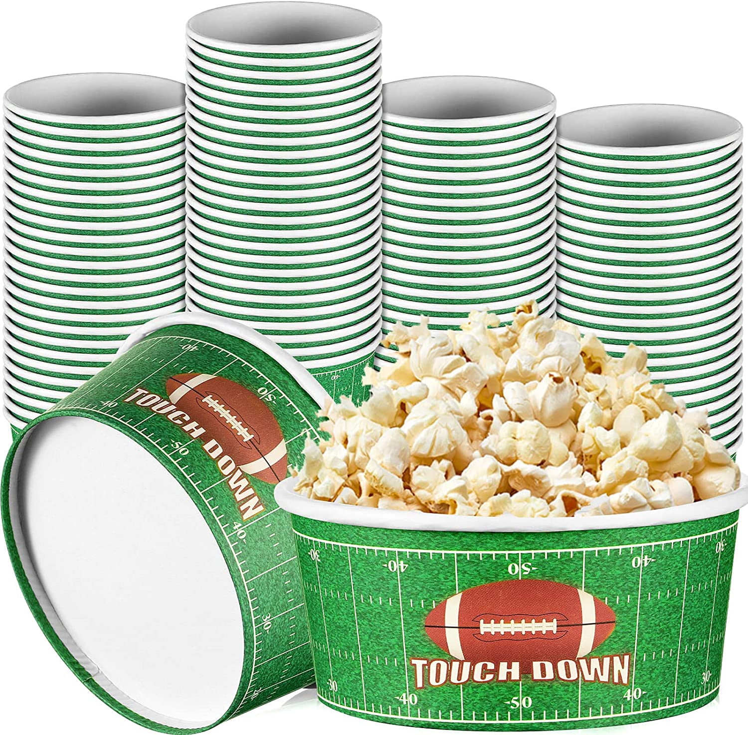 100 Pieces 12oz Football Snack Bowls Paper Game Day Football Bowls ...