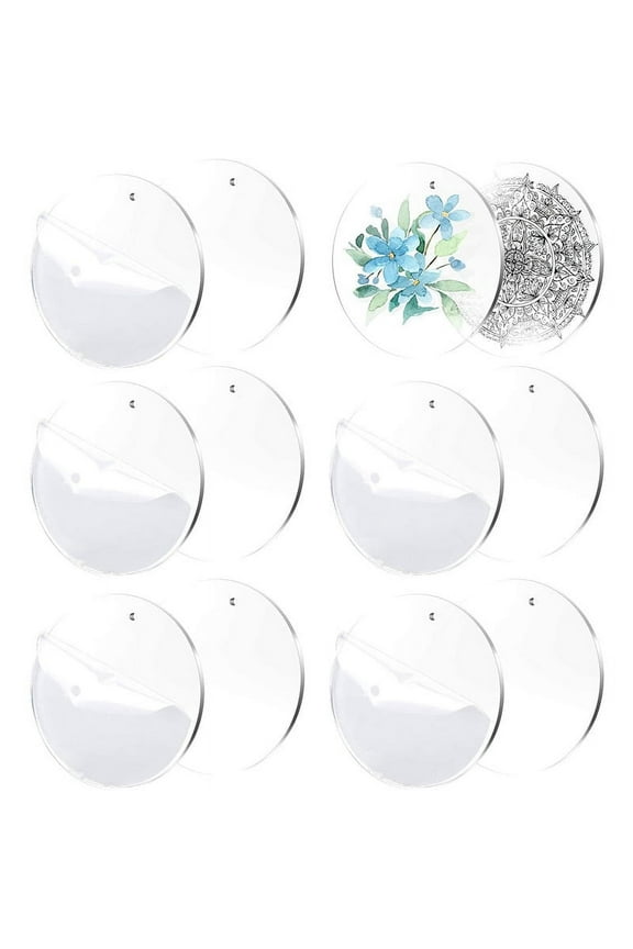 100 Pieces 2 Inch Clear Acrylic Keychains Blanks with Hole,Durable Acrylic Disc Perfect for (1/8 Inch Thick)