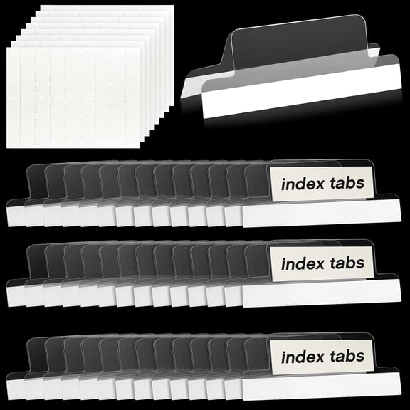 100 Pieces 2 Inch Clear Self Adhesive Index Tabs Insertable Plastic File Folder Labels Sticky Divider Tabs for Book Pages Office