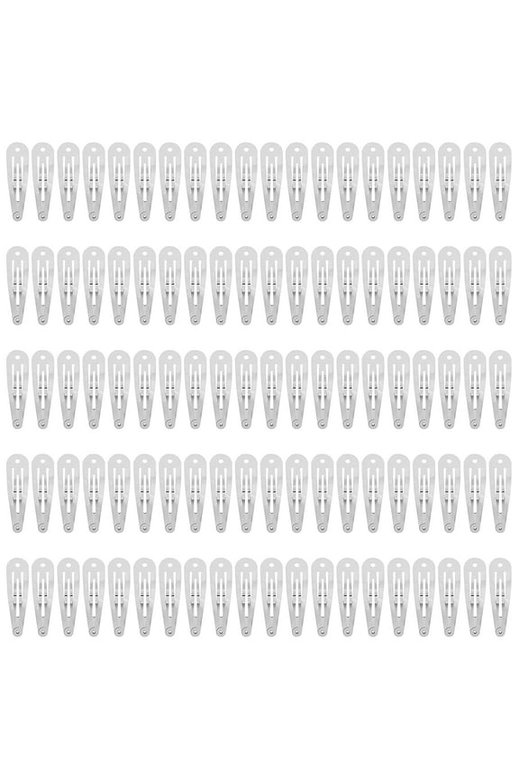 100 Pieces 2 Inch Small Metal Snap Hair Clips With Hole 5 CM Silver Barrettes Crafting Hairpins Clips Thin Fine Bang Hair Holder Craft DIY Hair Accessories Bulk for Women Girls