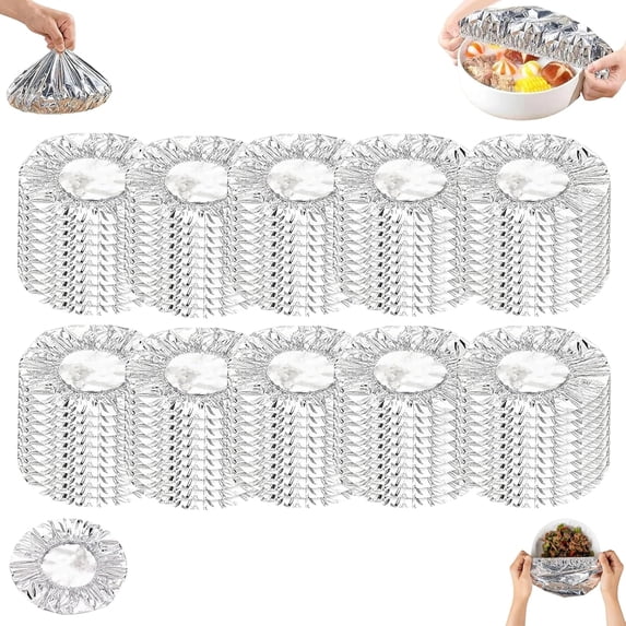 100 Pieces 2026 New Aluminum Foil Covers, 7.87 Inch High-Density Insulating Lids, Fit Plates, Containers, Fruits and Vegetables Widely