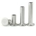 thumbnail image 1 of 100 Pieces 304 Stainless Steel Large Flat Head Half Hollow Shank Rivets M2.5x12mm, 1 of 5