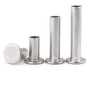 100 Pieces 304 Stainless Steel Large Flat Head Half Hollow Shank Rivets M3x33mm