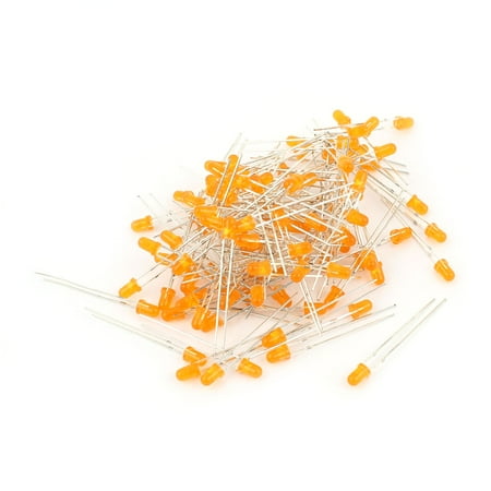 100 Pieces 3mm Round Head Orange Light Emitting Diodes