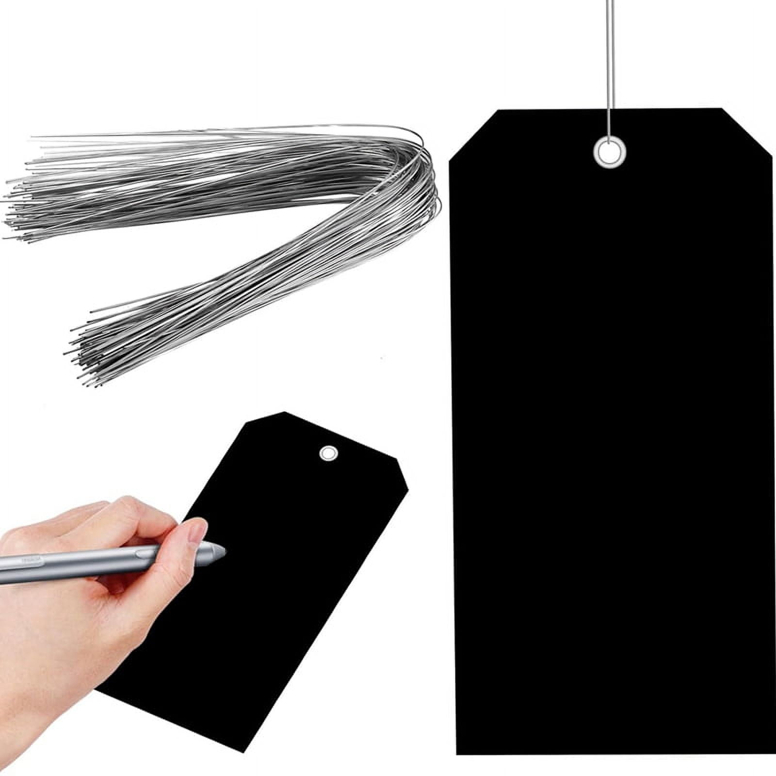 100 Pieces 4 3/4Inch X 2 3/8Inch Plastic Shipping Tags with Wires Blank ...