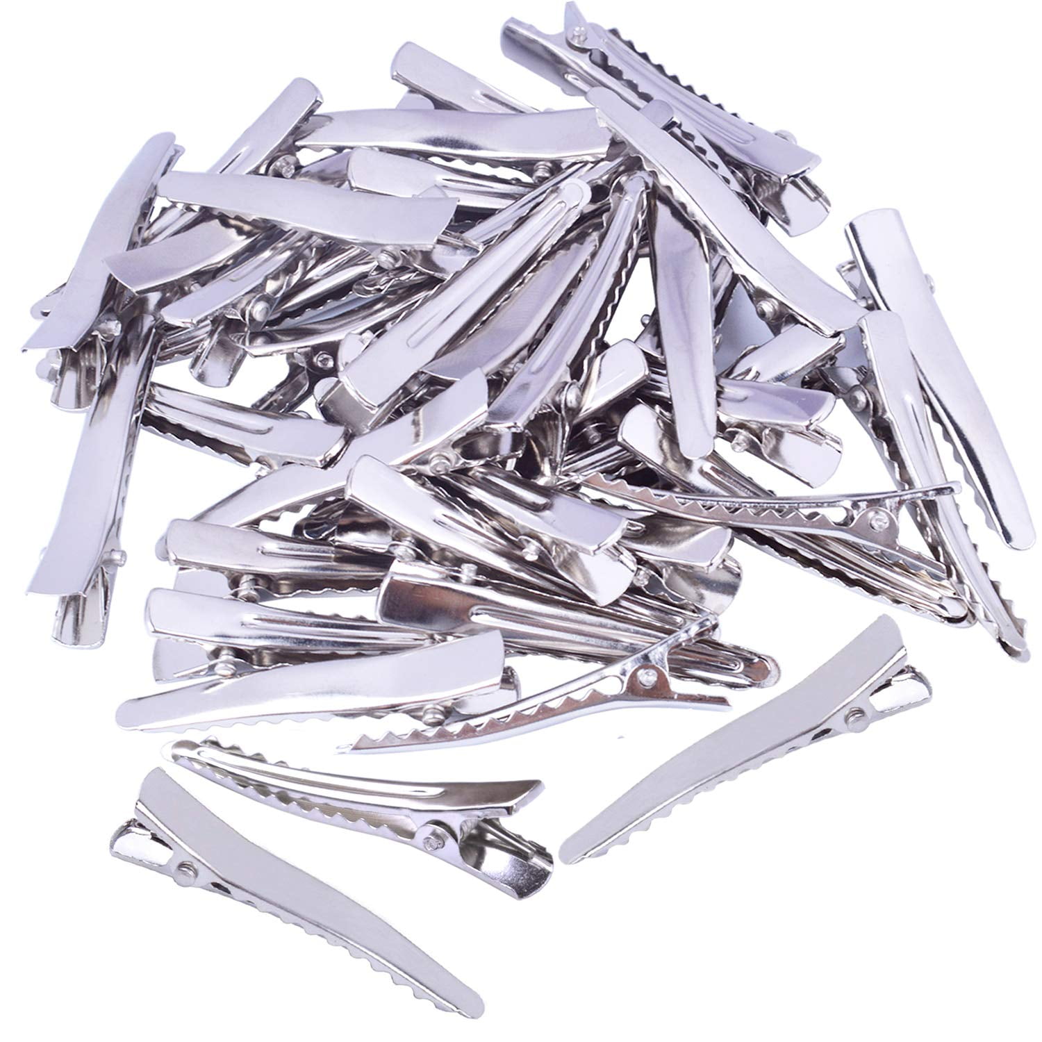 100 Pieces 45 mm Metal Alligator Hair Clips Pins with Teeth