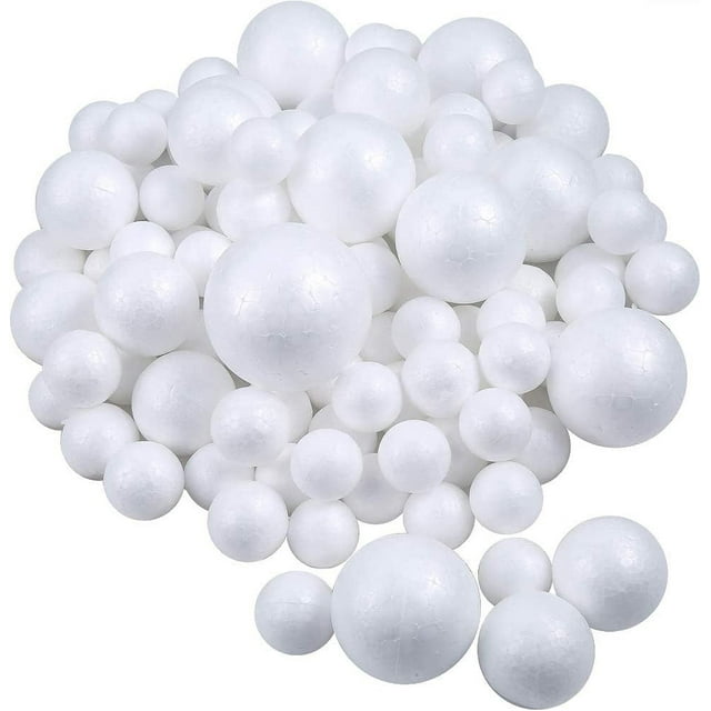 100 Assorted Styrofoam Balls in Large and Small Sizes for DIY Art Craft ...