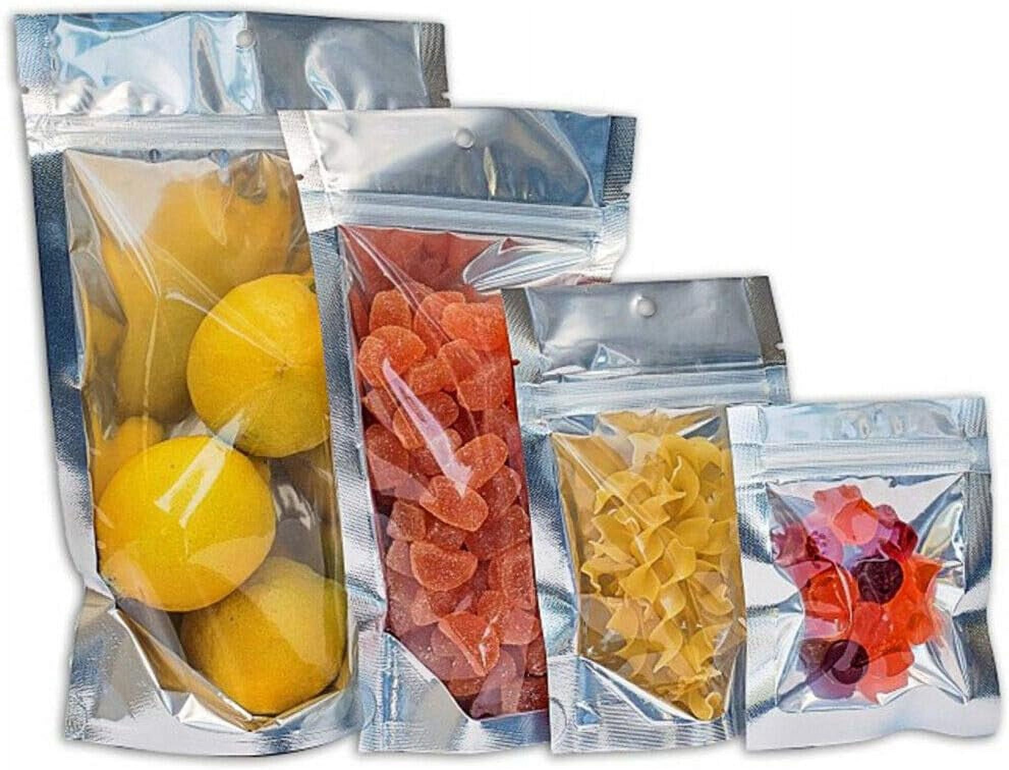 100 Pieces 5X8.5 Inch Mylar Bags For Food Storage Resealable Smell